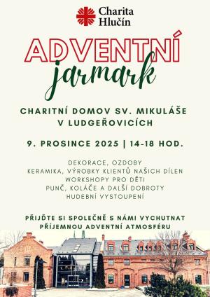 Plakát - Adventní jarmark v Charitním domově sv. Mikuláše v Ludgeřovicích