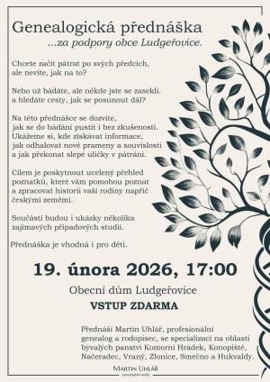 Plakát - Genealogická přednáška