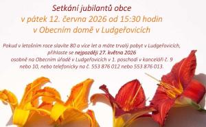 Pozvánka - Setkání jubilantů obce Ludgeřovice