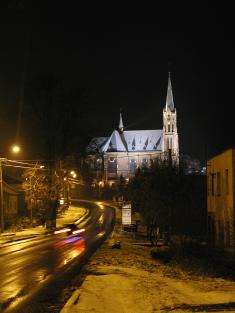 Nasvětlení chrámu sv.&nbsp;Mikuláše - zima 2004